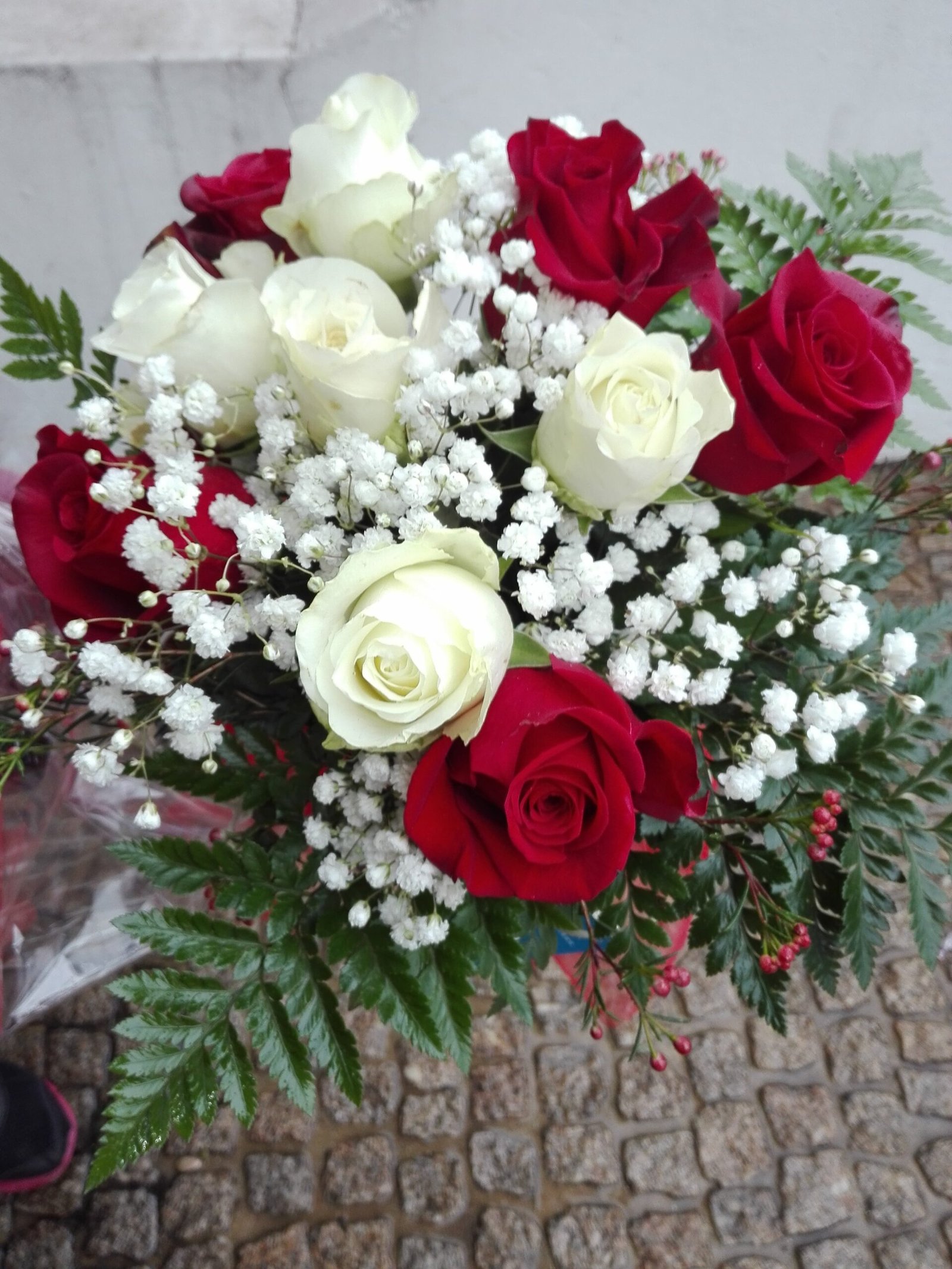 Bouquet vermelho e branco