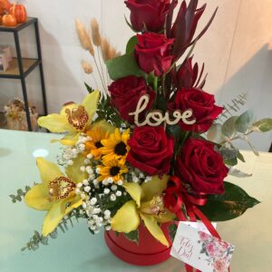 Caixa Rosas e orquideas