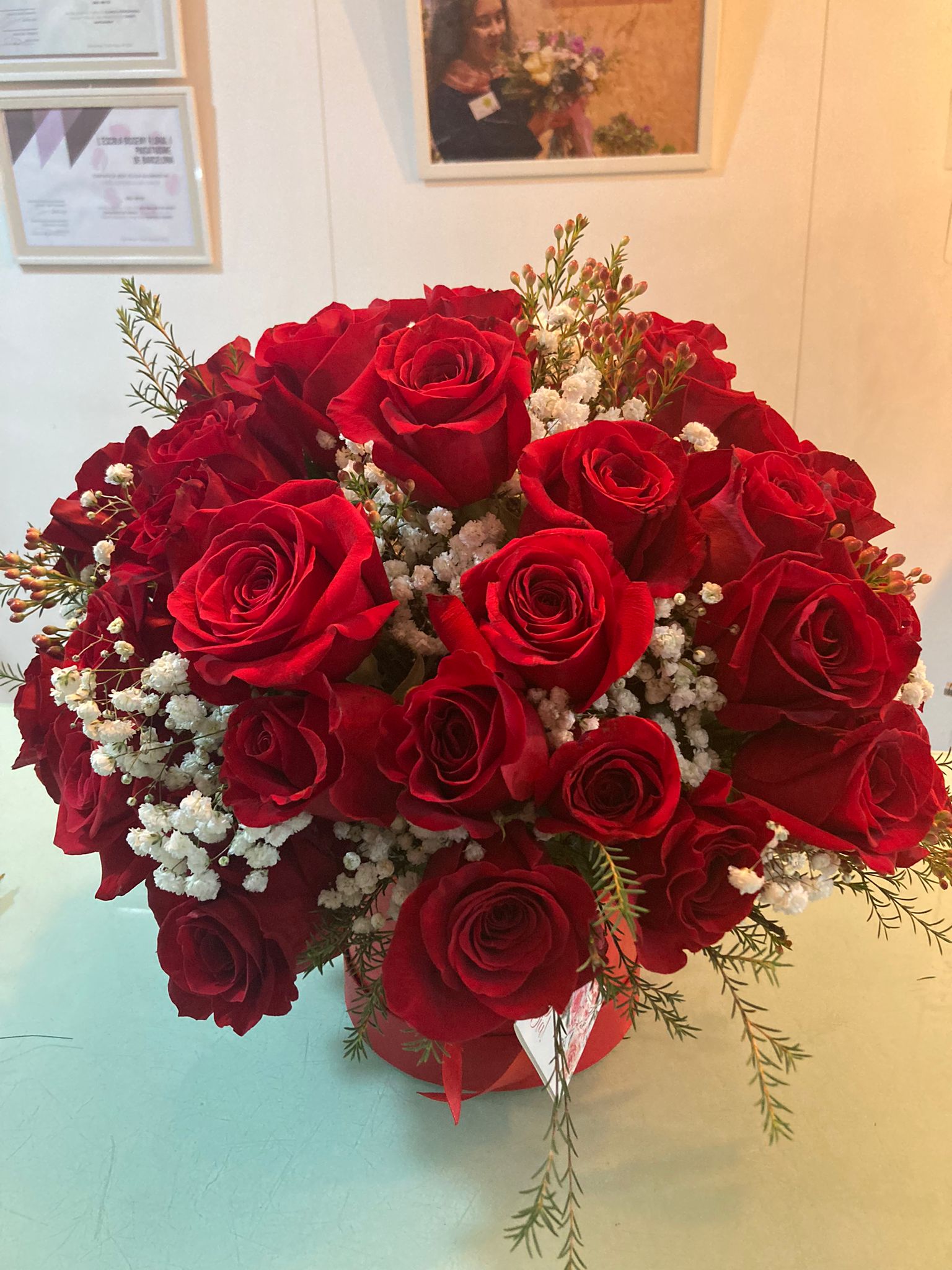 Caixa Rosas Vermelhas